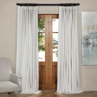 Exclusive Fabrics Off White Velvet Blackout Extra Wide Curtain Panel