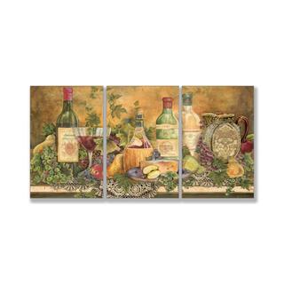 Jean Plout 'Grapes of Tuscany' Triptych Art