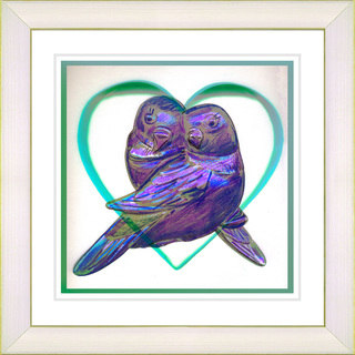 Studio Works Modern 'Love Birds - Purple' Framed Print