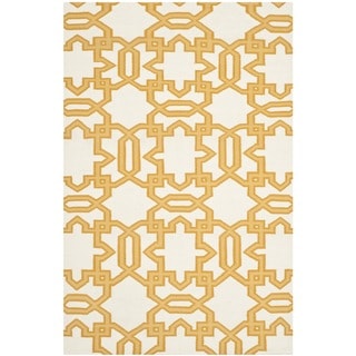 Safavieh Transitional Handwoven Moroccan Reversible Dhurrie Ivory Wool Rug (8' x 10')