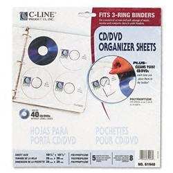 C-Line Two-Sided CD/DVD Refill Pages for Ring