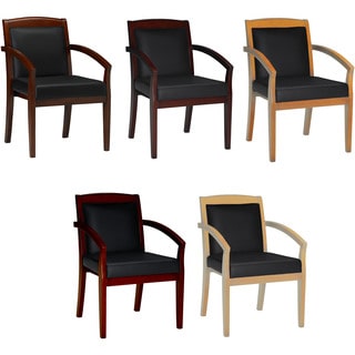 Mayline Mercado Leather/ Wood Guest Chairs (Set of 2)