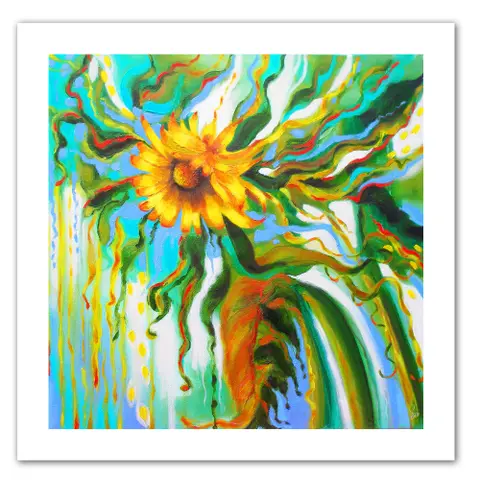 Susi Franco 'Sunflower Melting' Unwrapped Canvas