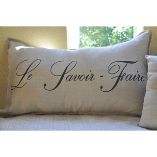 Le Savoir Faire French Print Linen Decorative Bolster Pillow