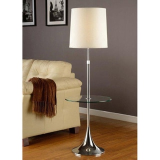 Artiva USA Enzo Modern Adjustable 52 to 65-inch Chrome Floor Lamp with Tempered Glass Table