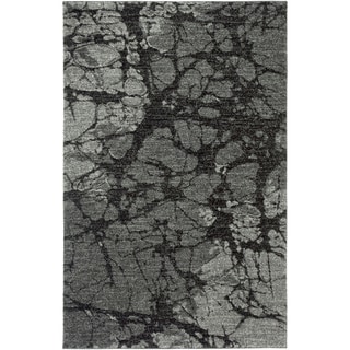 LNR Home Rock Dark Grey Abstract Area Rug (5'3 x 7'5)