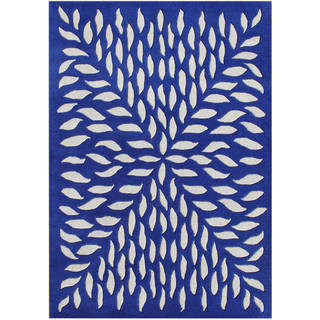 Alliyah Handmade Hand-tufted Blue New Zealand Blend Wool Rug (8' x 10')