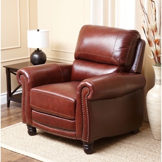 Abbyson Baron Hand Rubbed Pushback Leather Recliner