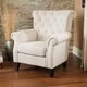 Franklin Tufted Light Beige Fabric Club Chair by Christopher Knight Home - Thumbnail 0