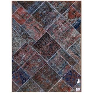 Herat Oriental Pak Persian Hand-knotted Patchwork Wool Rug (4'9 x 6'4)