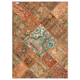Herat Oriental Pak Persian Hand-knotted Patchwork Wool Rug (5'7 x 7'8)