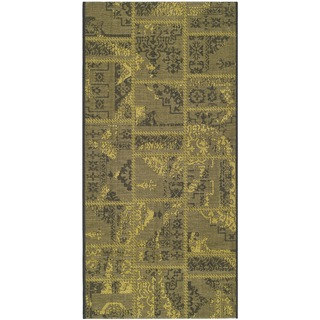 Safavieh Palazzo Black/Green Over-Dyed Polypropylene/Chenille Area Rug (2' 6 x 5')