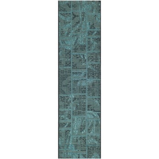 Safavieh Palazzo Black/ Turquoise Over-dyed Chenille Rug (2' x 7'3)