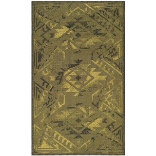 Safavieh Palazzo Black/ Green Over-dyed Chenille Rug (4' x 6')