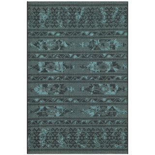 Safavieh Palazzo Black/Turquoise Overdyed Polypropylene/Chenille Rug (2' 6 x 5')