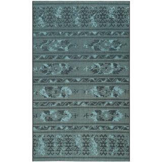 Safavieh Palazzo Modern Black/Turquoise Over-Dyed Chenille Rug (4' x 6')