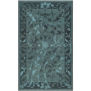 Safavieh Palazzo Transitional Black/Turquoise Overdyed Chenille Rug (2' 6 x 5')