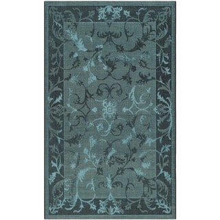 Safavieh Palazzo Black/ Turquoise Over-dyed Chenille Rug (4' x 6')