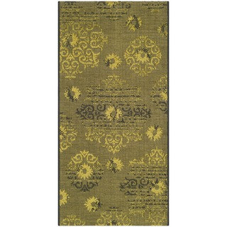 Safavieh Palazzo Black/Green Traditional Over-Dyed Polypropylene/Chenille Rug (2' 6 x 5')