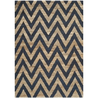 Safavieh Hand-knotted Organic Blue/ Natural Wool Rug (5' x 8')