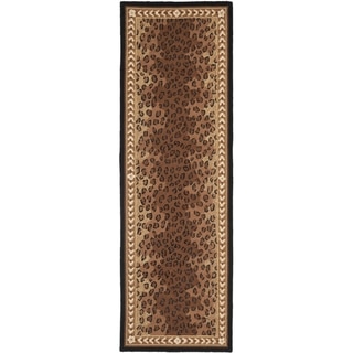 Safavieh Hand-made Chelsea Black/ Brown Wool Rug (2'6 x 16')