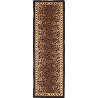 Safavieh Hand-made Chelsea Black/ Brown Wool Rug (2'6 x 20')