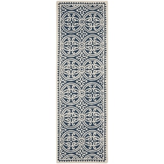 Safavieh Handmade Cambridge Moroccan Navy Blue/ Ivory Rug (2'6 x 16')