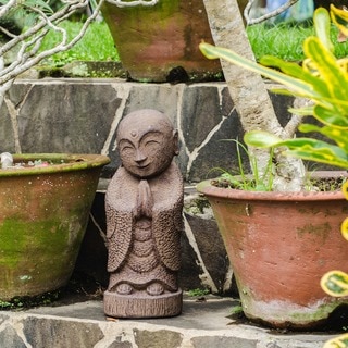 Handmade Volcanic Ash Smiling Jizu Statue (Indonesia)