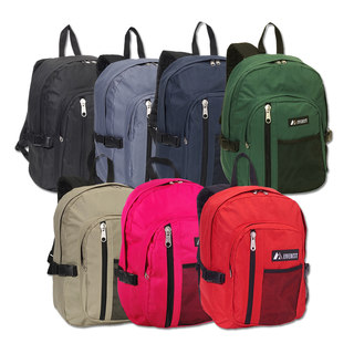 Everest 16-inch Black or Dark Grey Front Mesh Pocket Backpack