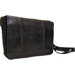 LeDonne DS-1009 Chocolate Leather Laptop Messenger Bag