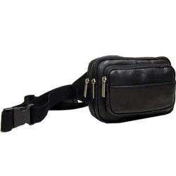 LeDonne LD-9114 Black Leather Waist Pack