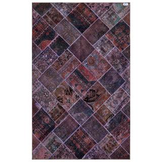 Herat Oriental Pak Persian Hand-knotted Patchwork Wool Rug (6'2 x 9'8)
