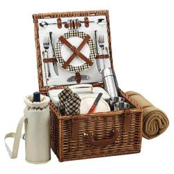 Picnic at Ascot Cheshire Basket for Two with Coffee Set/Blanket Wicker/Gazebo