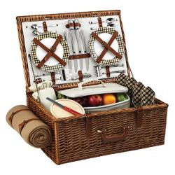 Picnic at Ascot Dorset Basket for Four with Blanket Wicker/London