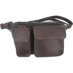 Piel Leather Waist Bag with Phone Pocket 2120 Chocolate Leather