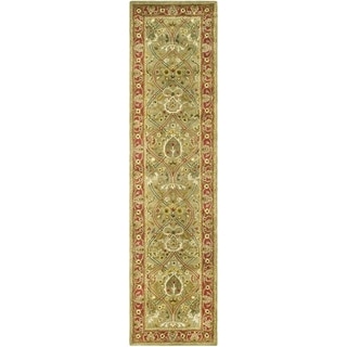 Safavieh Handmade Persian Legend Light Green/ Rust Wool Rug (2'6 x 22')