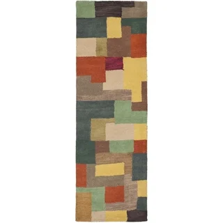 Safavieh Handmade Soho Modern Abstract Multicolored Wool Runner Rug Runner Rug (2' 6 x 10')