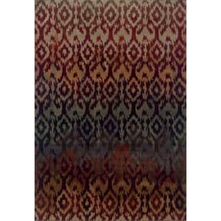 Ikat Print Red/ Multicolored Area Rug (1'11 x 3'3)