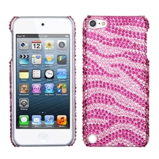 Insten Hot Pink/ Pink Zebra Hard Snap-on Rhinestone Bling Case Cover For Apple iPod Touch 5th/ 6th Gen