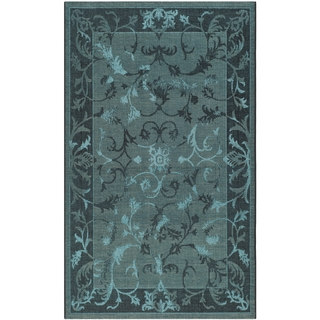 Safavieh Palazzo Black/Turquoise Over-Dyed Oriental Chenille Rug (8' x 11')