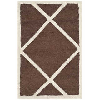 Safavieh Handmade Cambridge Moroccan Geometric Pattern Dark Brown Wool Rug (2' x 3')