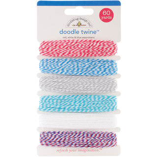 Stars and Stripes Red, White and Blue Doodle Twine 60-yard Assortment Pack