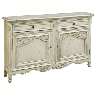 Hand-painted Distressed Antique Cream Console Chest