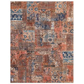 Herat Oriental Pak Persian Hand-knotted Patchwork Wool Rug (7'10 x 9'10)