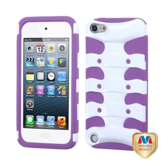 Insten Purple/ White Ribcage Circuitboard Hard PC/ Silicone Hybrid Glossy Case Cover For Apple iPod Touch 5th/ 6th Gen