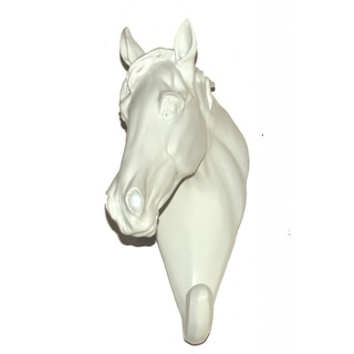 Crown Lighting White Ceramic Horse Head Hook (Set of 2)