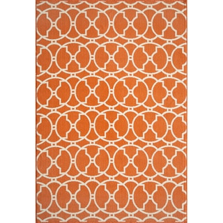Moroccan Tile Orange Indoor/ Outdoor Rug (5'3 x 7'6)