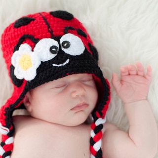 Handmade Baby Ladybug Knit Hat