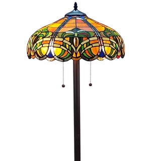 Amora Lighting Tiffany Style 2-light Baroque Floor Lamp
