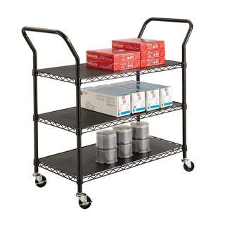 Safco 3-shelf Wire Utility Cart with 600 lb Rating